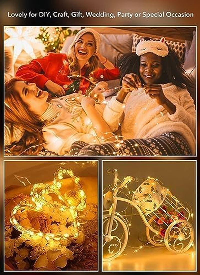 12 Pack LED Fairy Lights Battery Operated String Lights - 7Ft 20LED Waterproof Silver Wire Firefly Starry Moon Lights for DIY Crafts Wedding Table Centerpieces Party Bedroom Christmas