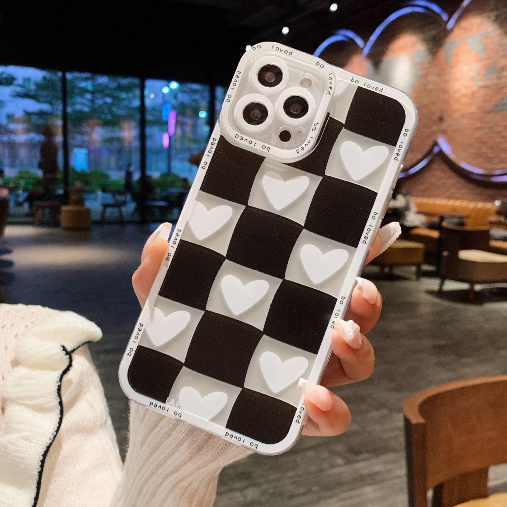 Ins Chessboard Love Phone Case