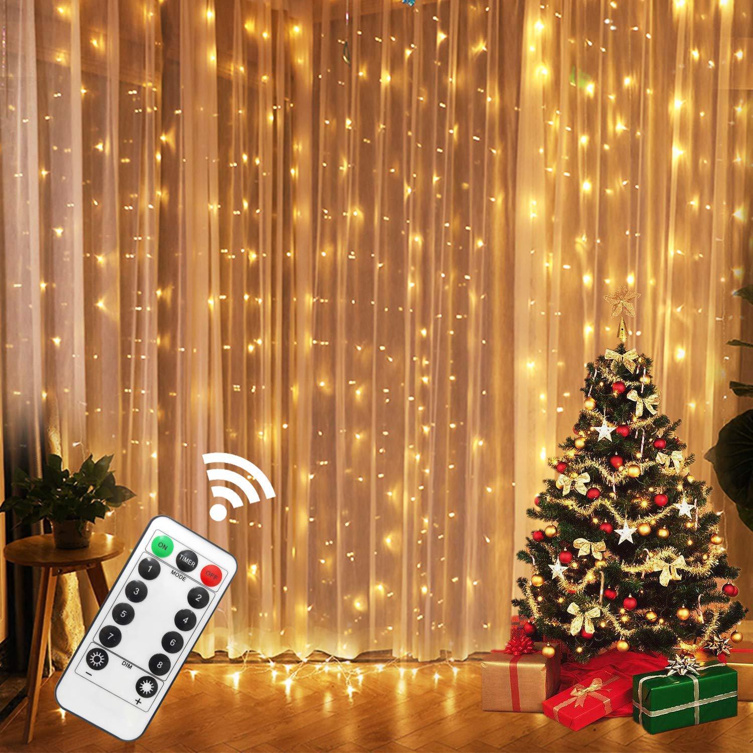 LED Curtain Garland On The Window USB String Lights Remote Control Christmas Decorations For Home Room