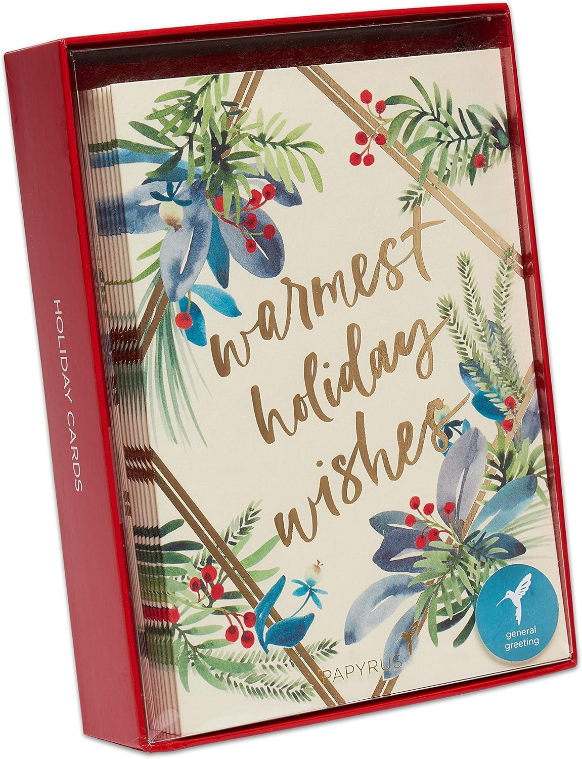 Festive Holiday Cards Boxed with Envelopes - 14 Count of Warmest Wishes for a Wonderful Season