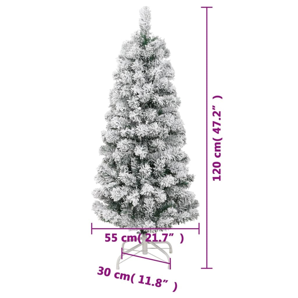 Artificial Christmas Tree, Foldable, Snow-Covered, 120 cm