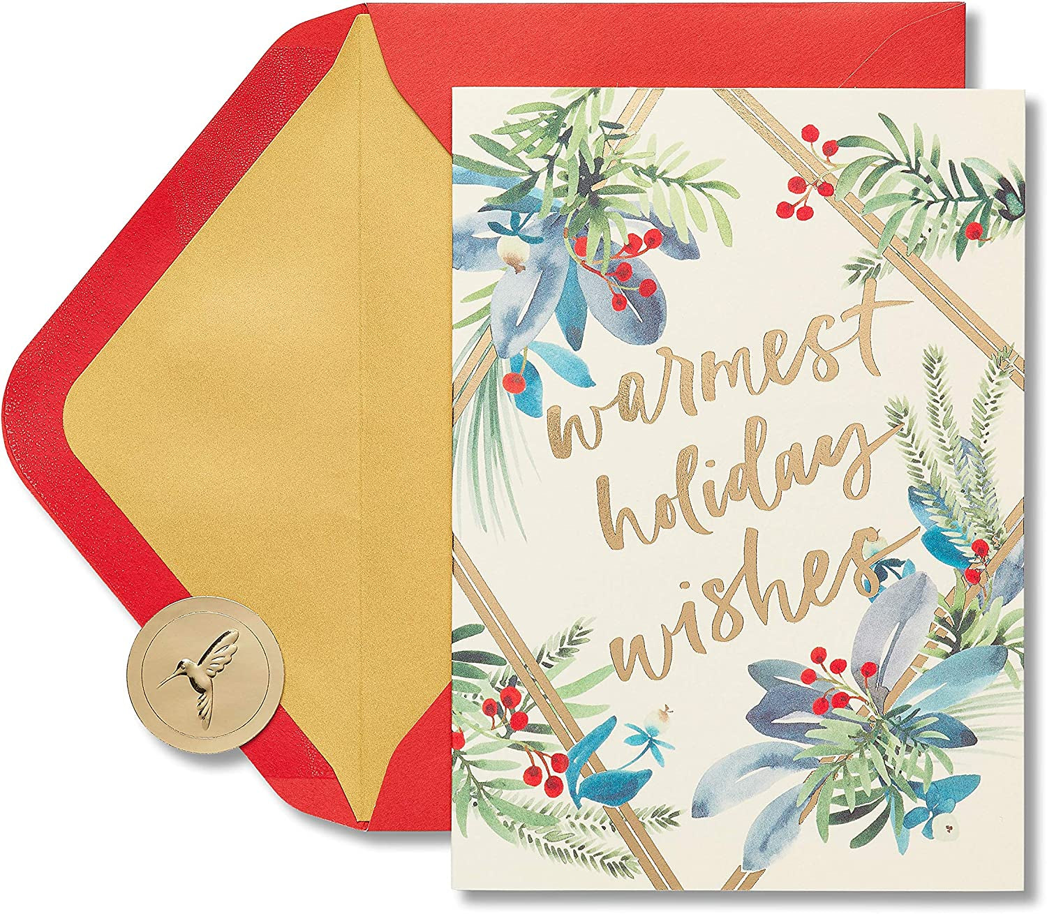 Festive Holiday Cards Boxed with Envelopes - 14 Count of Warmest Wishes for a Wonderful Season