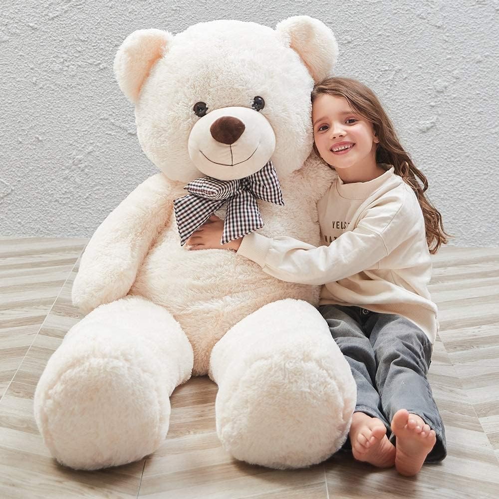 Giant Teddy Bear Big 4 Feet Stuffed Animal Stuffed Bear Baby Shower Life Size Large Teddy for Girlfriend Boyfriend Wife Children