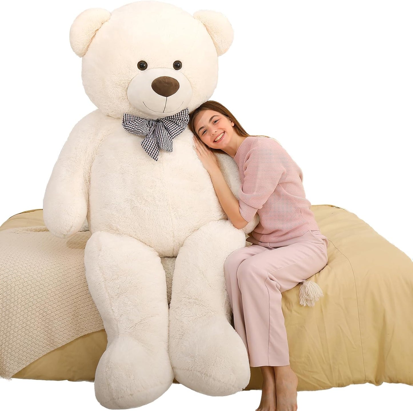 Giant Teddy Bear Big 4 Feet Stuffed Animal Stuffed Bear Baby Shower Life Size Large Teddy for Girlfriend Boyfriend Wife Children