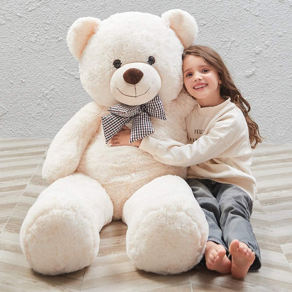 Giant Teddy Bear Big 4 Feet Stuffed Animal Stuffed Bear Baby Shower Life Size Large Teddy for Girlfriend Boyfriend Wife Children